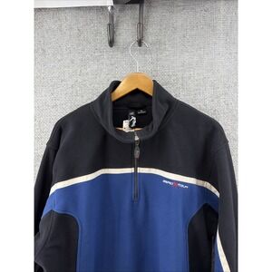Men's Zero Exposure Blue Multi 1/4 Zip Fleece SZ XL  Embroidered Thumb Holes New